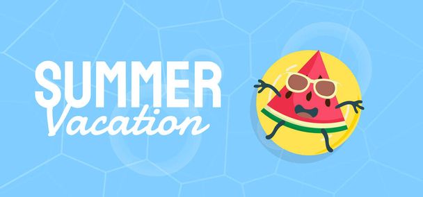 Modèle d'été pour bannière, médias sociaux, carte de vœux. illustration vectorielle - Vecteur, image