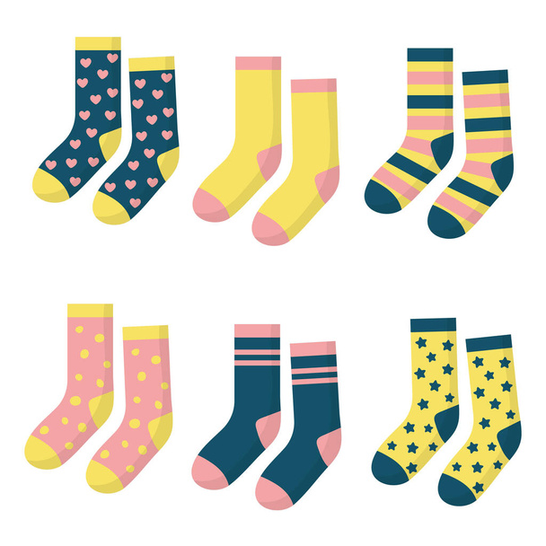 Paar Socken auf weißem Hintergrund. Vektorillustration - Vektor, Bild
