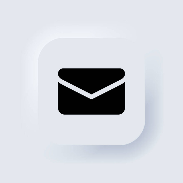 Envelope icon. Delivery of correspondence or office documents. Neumorphic UI UX white user interface web button. Neumorphism. Vector EPS 10. - Vector, Image