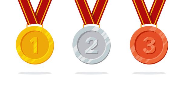 medal with medals and ribbons. vector illustration - ベクター画像