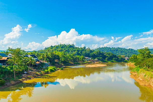 Panorama of the landscape Mekong river and Luang Prabang city in Laos world tour in Southeast Asia. - Фото, изображение