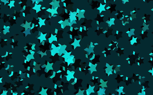 Dark Green vector layout with bright stars. Blurred decorative design in simple style with stars. Pattern for astronomy websites. - Vector, Image