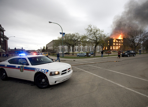 Fire in Building Saskatchewan - Photo, Image