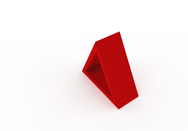 Kırmızı 3d Piramit çerçeve modeli beyaz izole - Fotoğraf, Görsel