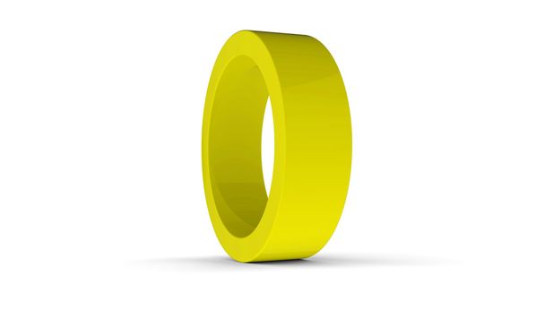 3D sárga gyűrű üreges henger izolált fehér - Fotó, kép