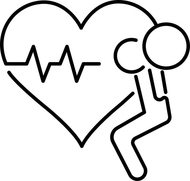 beating heart person icon - Vector, Image