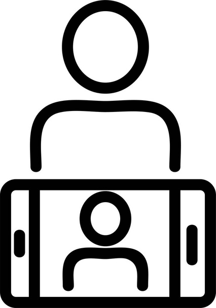 camera persoon telefoon pictogram - Vector, afbeelding