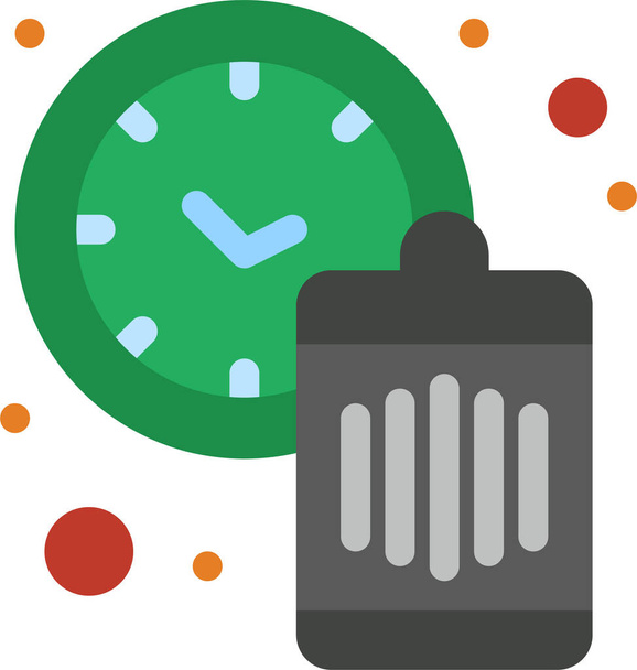 ícone de tempo de gerenciamento de relógio em estilo plano - Vetor, Imagem