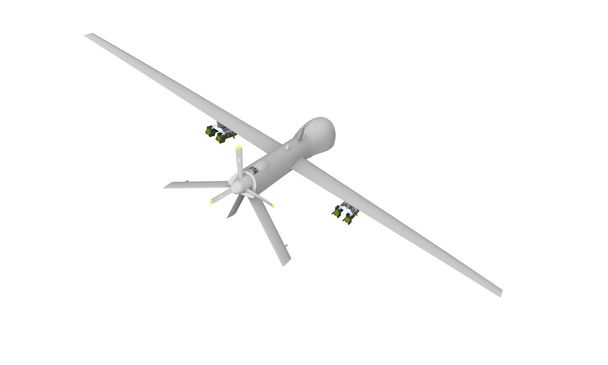 Predator drone geïsoleerd op wit - Foto, afbeelding