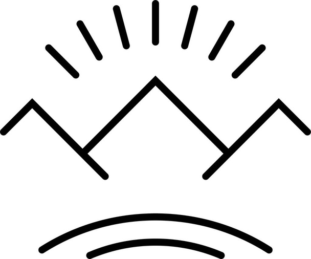 ícone de esqui pista de montanha - Vetor, Imagem