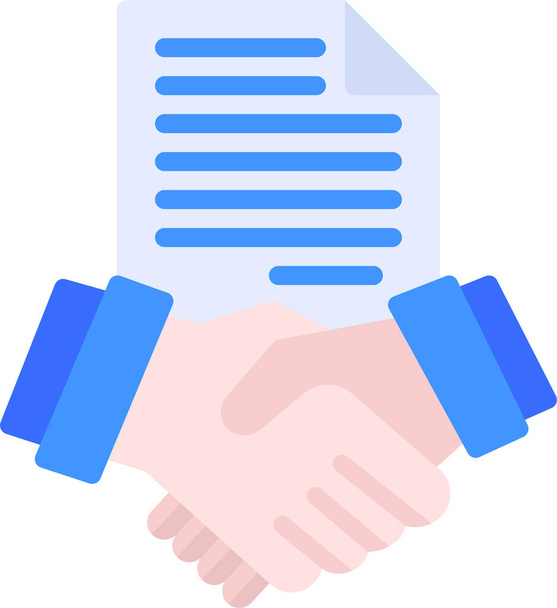 handshake ícone contrato negócio - Vetor, Imagem