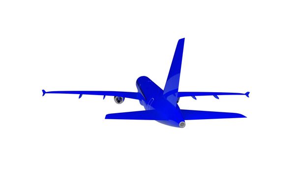μπλε αεροπλάνο που απομονώνονται σε λευκό - Φωτογραφία, εικόνα