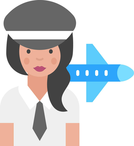 ikona práce pilotních žen - Vektor, obrázek