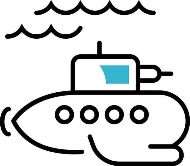 transporte militar icono submarino - Vector, Imagen