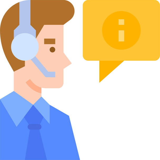 κλήση εικονίδιο πελάτη συνομιλίας σε επίπεδο στυλ - Διάνυσμα, εικόνα