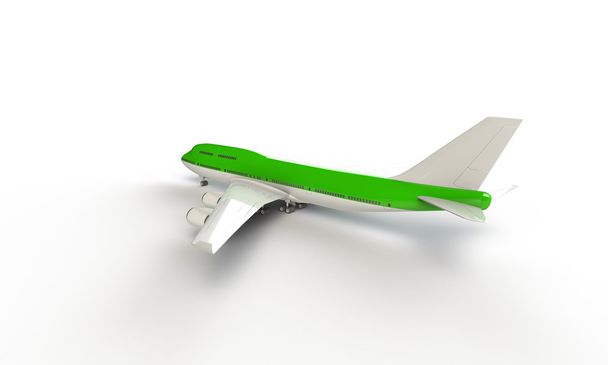 Green airplane isolated on white - Photo, Image
