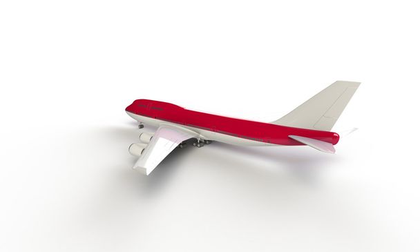 Avião vermelho isolado em branco
 - Foto, Imagem