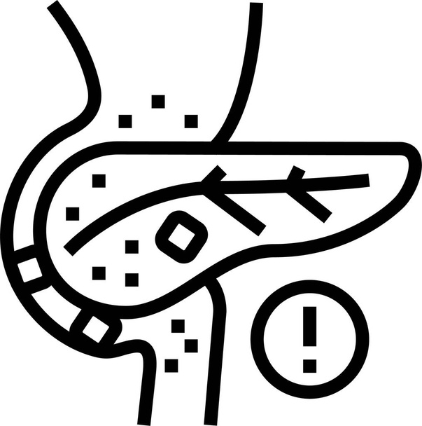 stones pancreas disease icon in outline style - Vektör, Görsel
