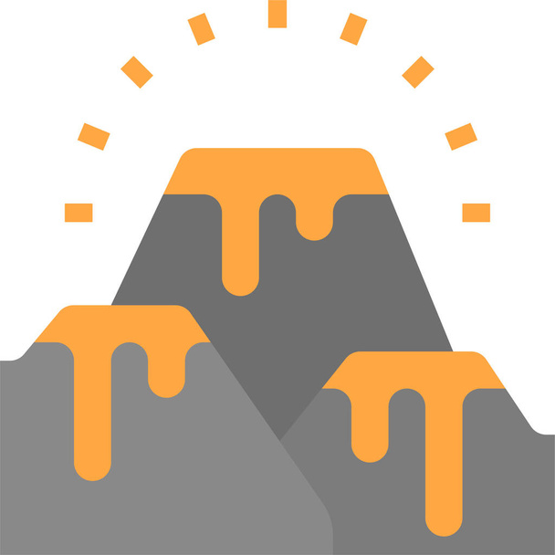 disaster global lava icon in flat style - Vector, Image