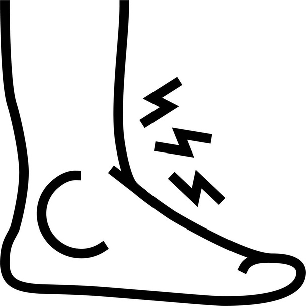 icône de douleur de goutte de pied dans le style contour - Vecteur, image