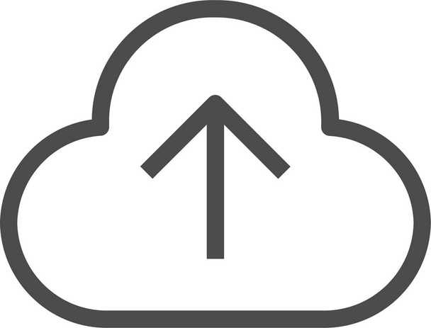 nube subir icono de flecha en el estilo de esquema - Vector, imagen