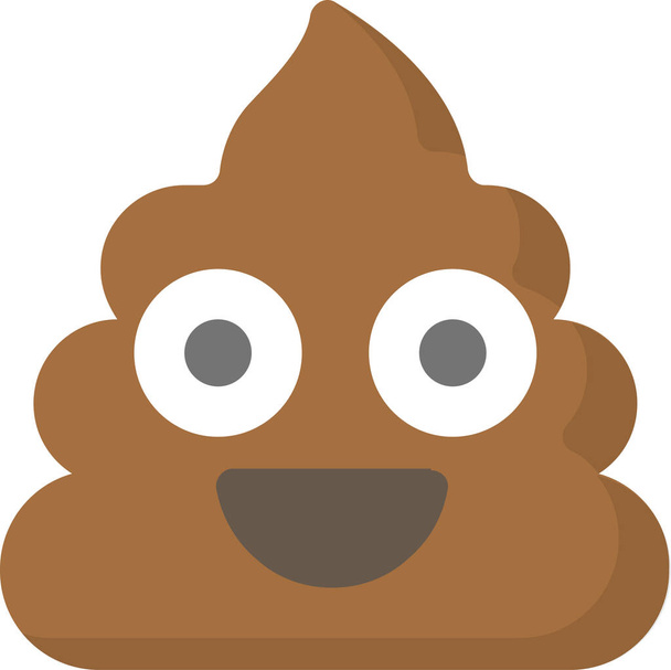 poop crap emoji icon in flat style - ベクター画像