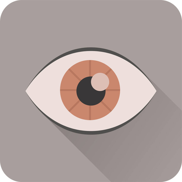vista del ojo encontrar icono en estilo plano - Vector, Imagen