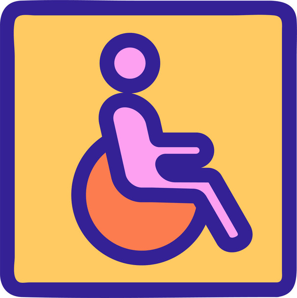 kontur wyłączyć ikonę handicap w kategorii signsymbol - Wektor, obraz