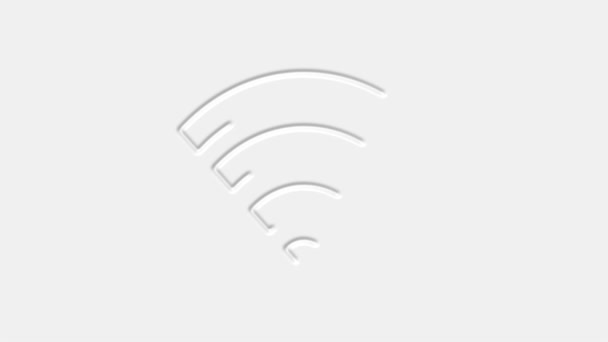 Wifi wireless internet network symbol icon isolated on white background. - Video, Çekim