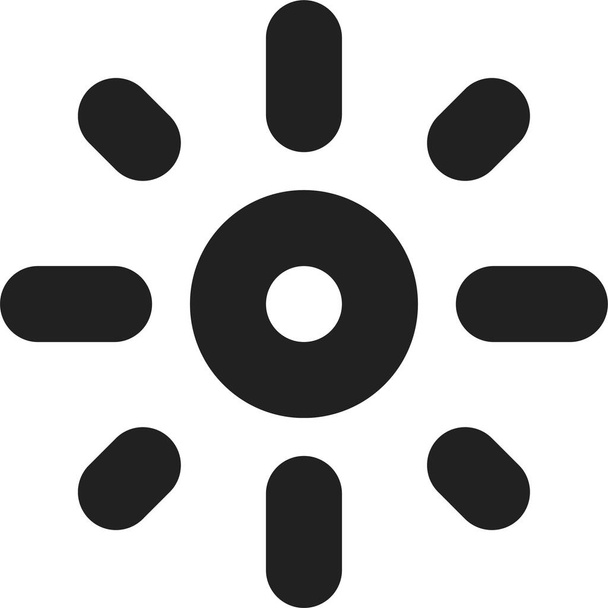Иконка погоды светимости солнца в стиле контура - Вектор,изображение