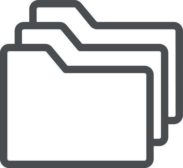 cartelle icona archivio multiplo in stile contorno - Vettoriali, immagini