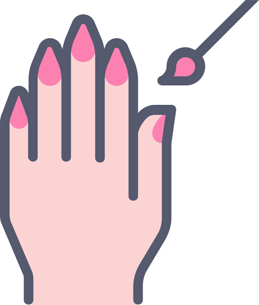 іконка манікюрних нігтів рук у гарячій косметологічній категорії
 - Вектор, зображення