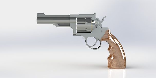 Una pistola e munizioni isolate su bianco
 - Foto, immagini