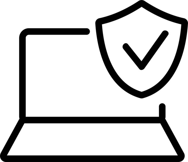 コンピュータインターネットセキュリティカテゴリのウイルス対策コードノートパソコンのアイコン - ベクター画像
