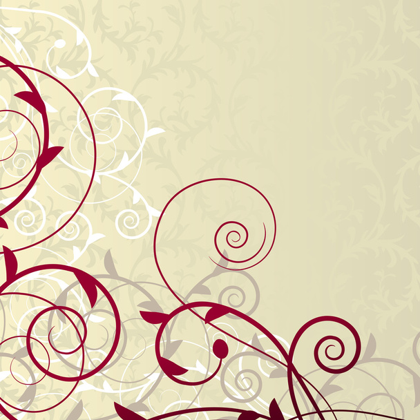 Floral ornate swirls on pastel greeting card - Διάνυσμα, εικόνα