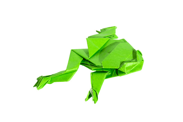 żaba origami na białym tle - Zdjęcie, obraz