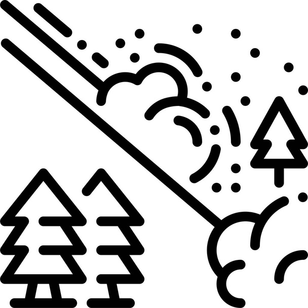 avalanche danger disaster icon in outline style - Vector, Image