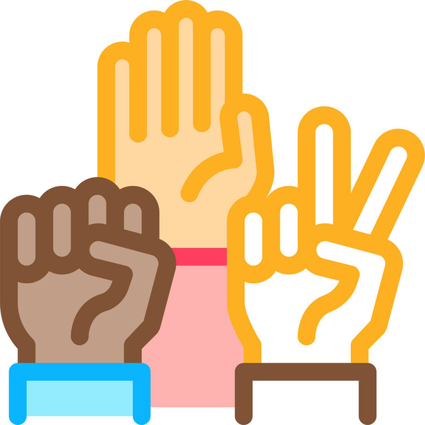 gelijkheid gebaren handen pictogram - Vector, afbeelding