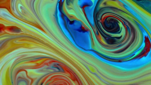 Abstrakti kauneus ajaton taide muste maali räjähtää värikäs fantasia leviäminen - Materiaali, video