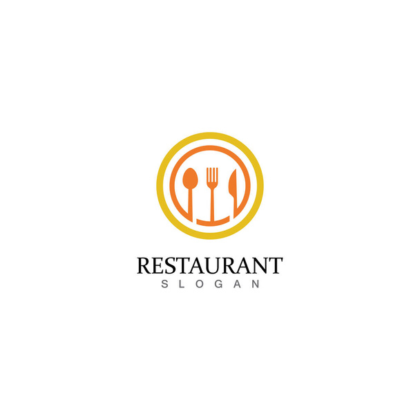widelec i łyżka restauracja logo wektor szablon - Wektor, obraz