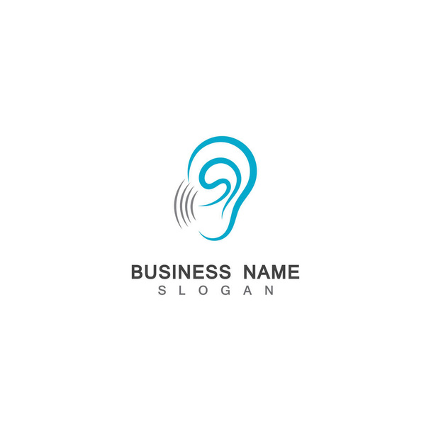 Kulak İşiten Logo Şablonu Vektör Simgesi - Vektör, Görsel