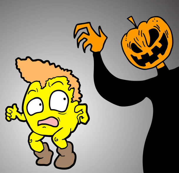 Напуганная векторная иллюстрация Хэллоуина - Вектор,изображение