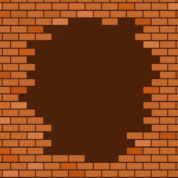 broken brick wall background vector illustration - Vector, Image