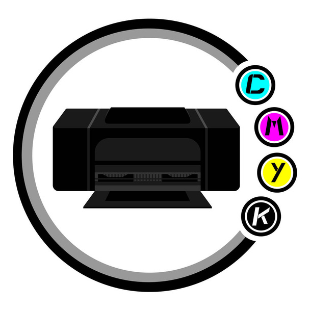 Progettazione dell'illustrazione vettoriale dell'icona di stampa a colori - Vettoriali, immagini
