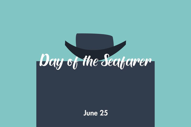 Day of the Seafarer typography. Boat symbol. June 25 - Vector, Image