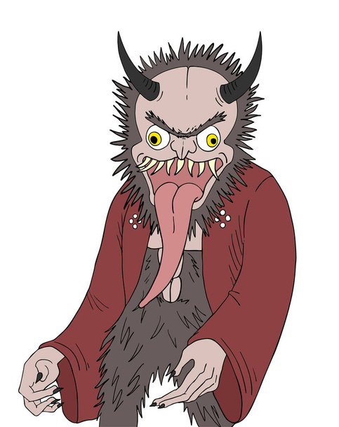 тваринний демон з довгим язиком
 - Вектор, зображення