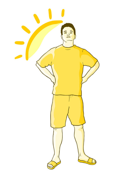 Słońce chłopiec wektor ilustracja - Wektor, obraz