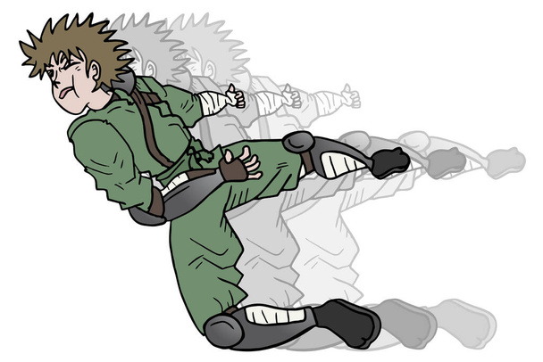 Illustration vectorielle ninja poinçon - Vecteur, image