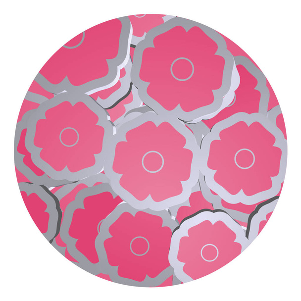  vector illustration of many pink flowers - Vector, Image