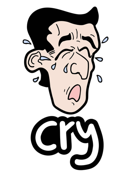 Cry homem ilustração vetorial - Vetor, Imagem